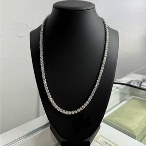 Elegant Silver Tennis Necklace